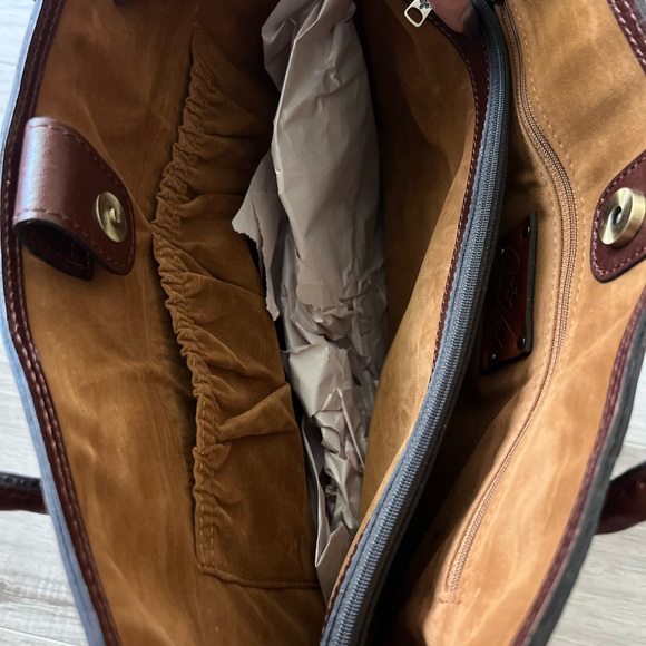 *NWOT* Patricia Nash Genuine Italian Brown Leather Tassel Tote Bag - Picture 5 of 7